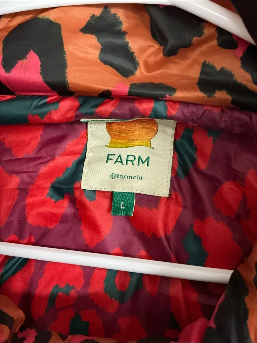 FARM Rio Puffer Jacket with hood. Excellent new condition . Large